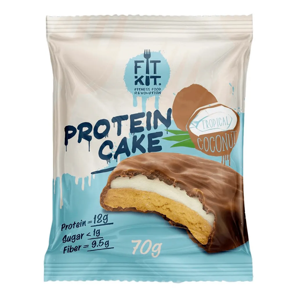 Десерт глазированный кейк FK Protein cake Тропический кокос 70г