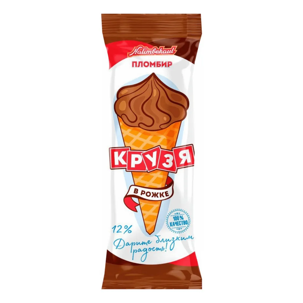 Мороженое Крузя шоколадное рожок 100 г