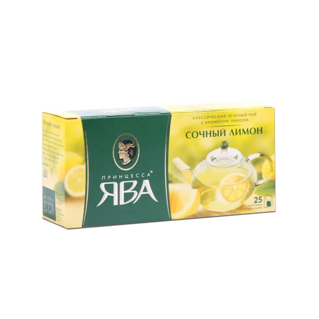 Чай зеленый Принцесса Ява с лимоном, 25 пак.