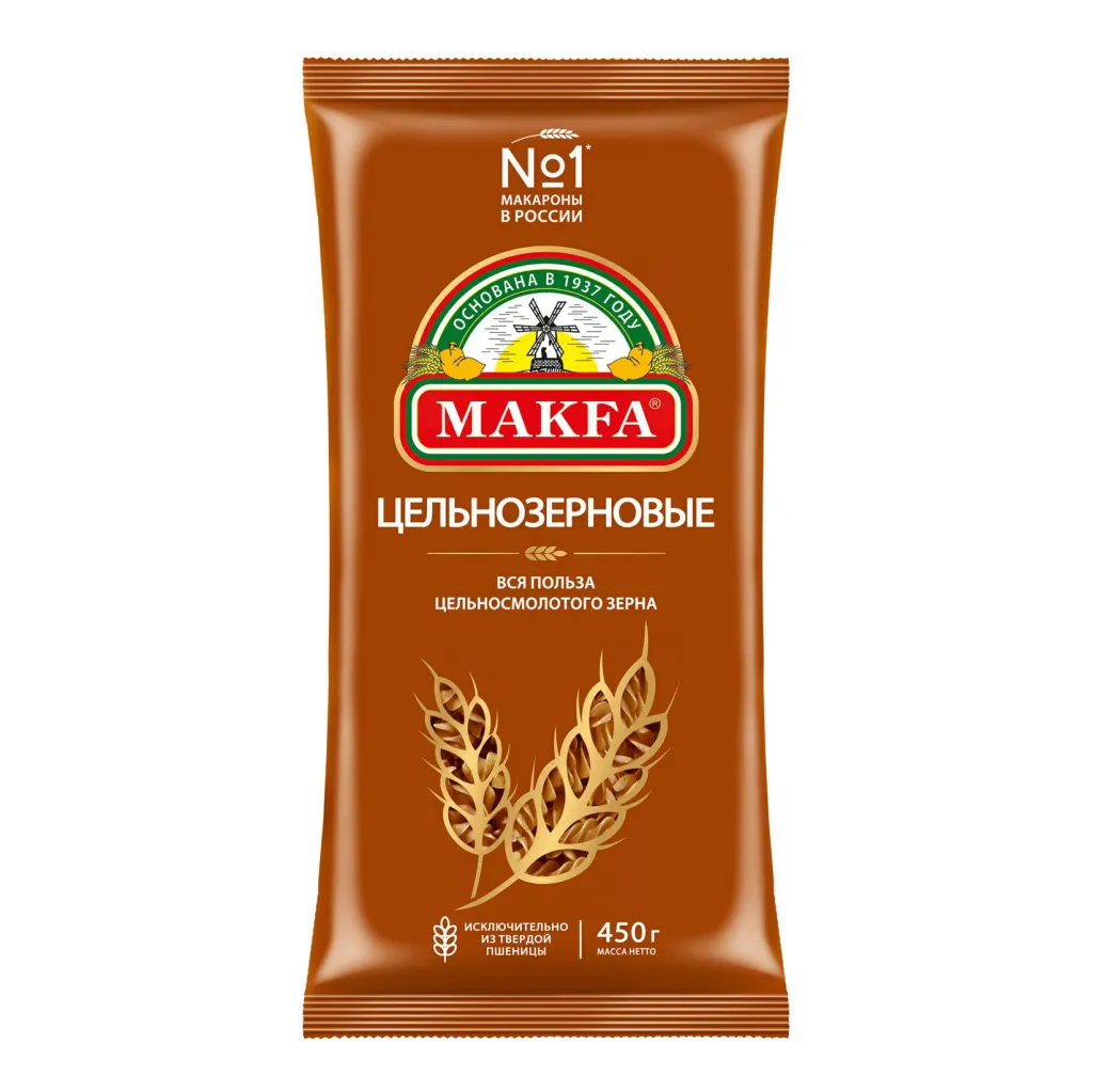 Макароны Makfa Спирали цельнозерновые 450г