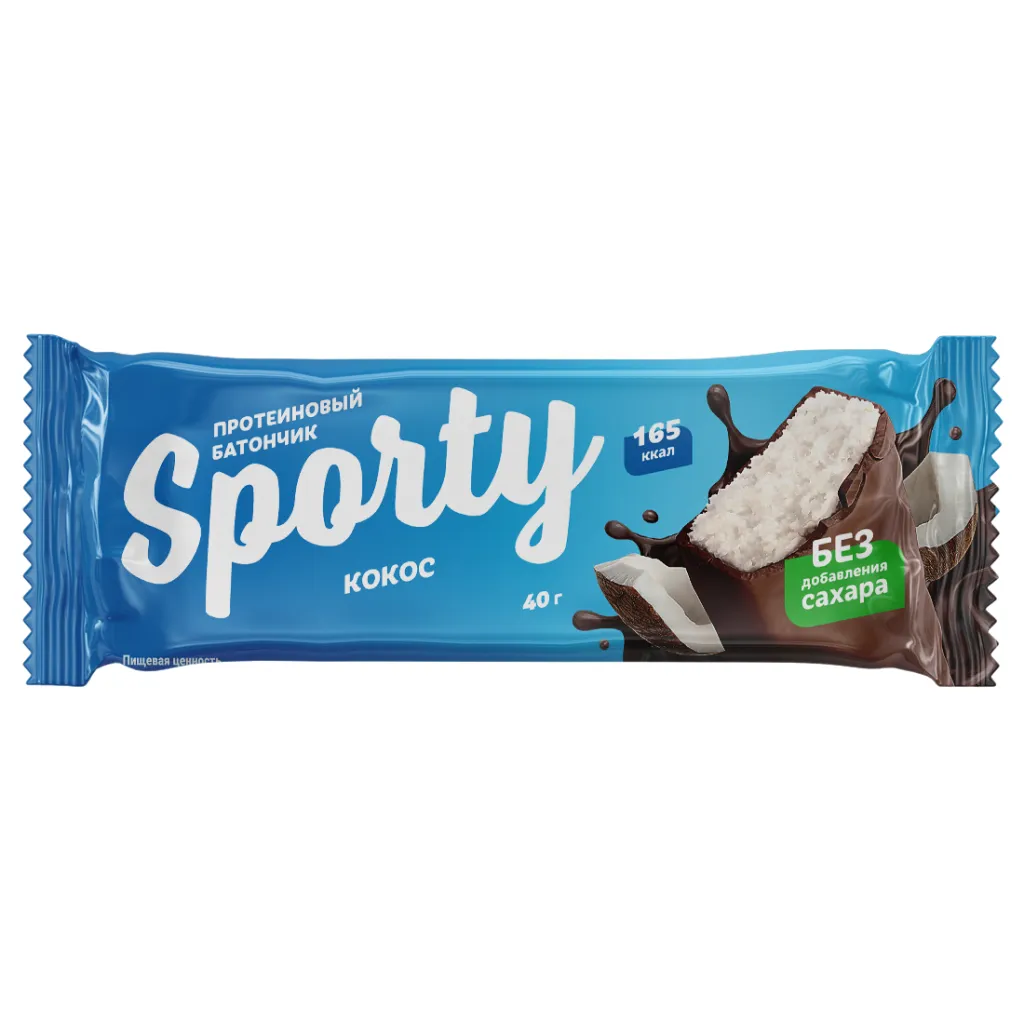 Батончик Sporty протеиновый Кокос 40г