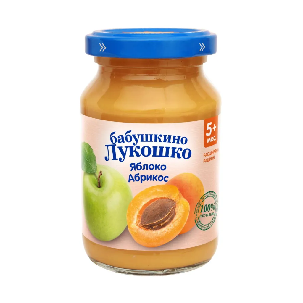 Пюре Бабушкино лукошко Яблоко-абрикос 190г