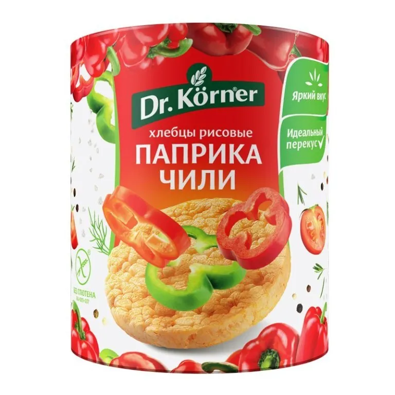 Хлебцы Dr. Korner хруст Рисовые с паприкой и чили 40г