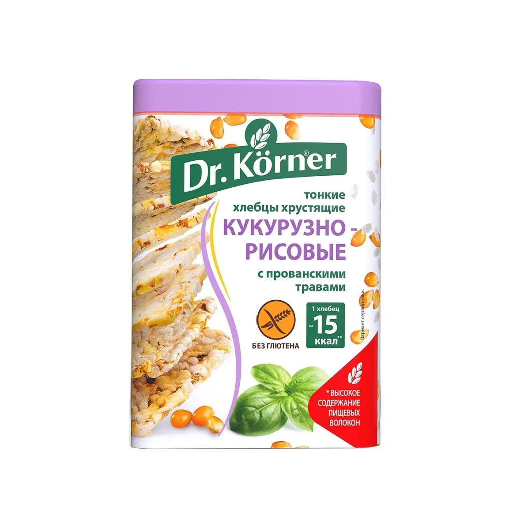 Хлебцы Dr. Korner хрустящие Кукурузно рисовые прованские травы 100г