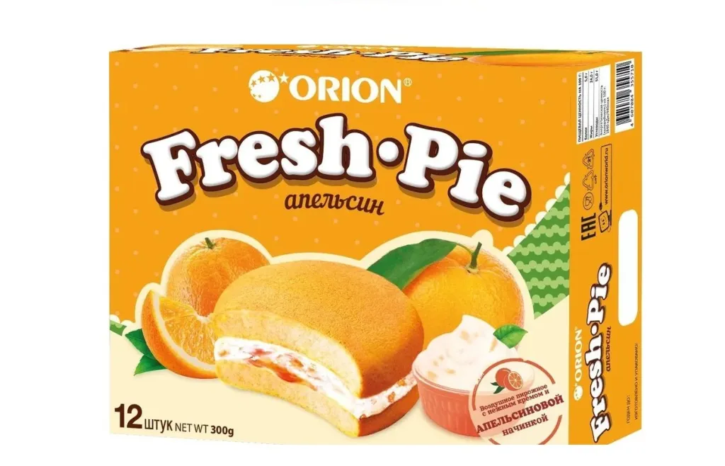 Печенье Орион Чоко Пай Фреш Пай  Апельсин 300г