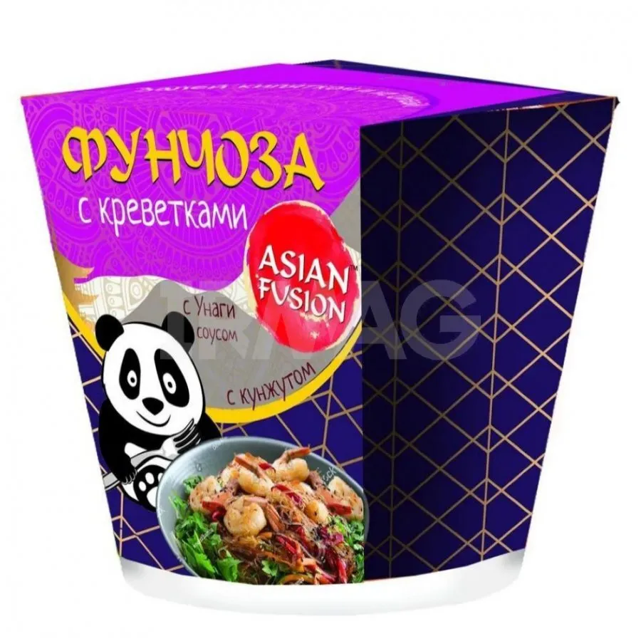 Фунчоза ASIAN FUSION с креветками и соусом Унаги с кунжутом 67г