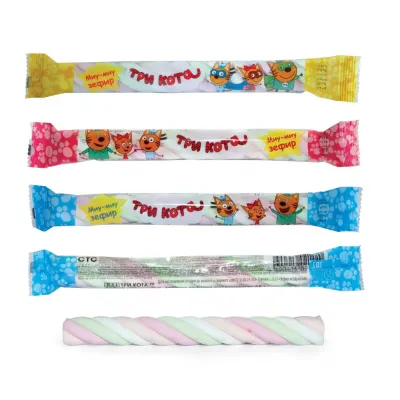 Зефир Три кота воздушный косичка Сладкая сказка 15г