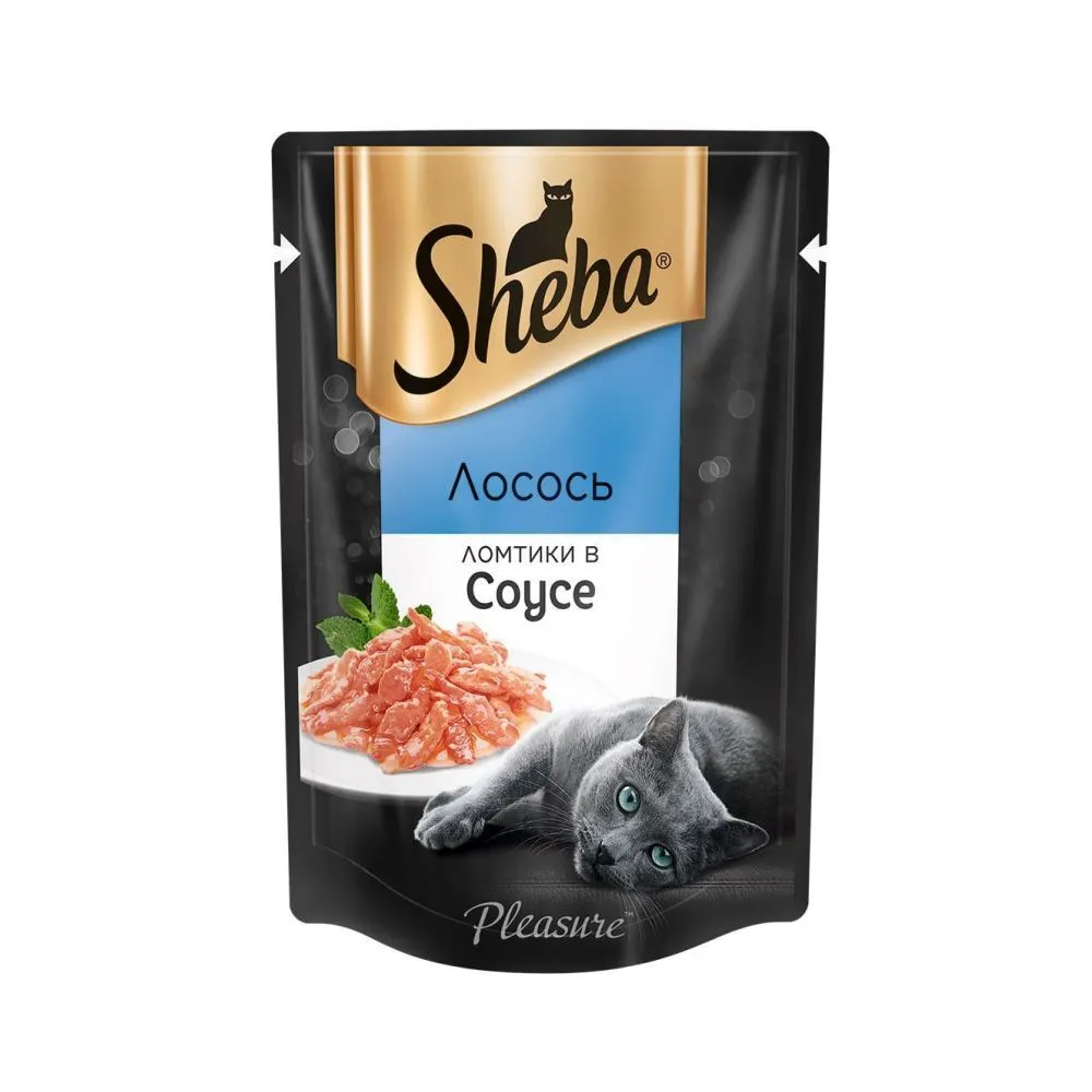 Корм Sheba Плежер ломтики в соусе лососем 75 г