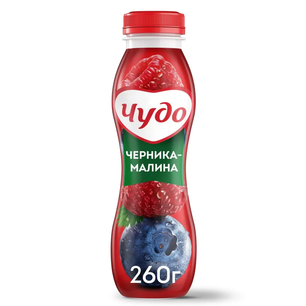 Йогурт Чудо питьевой 1.9% Черника малина 260г