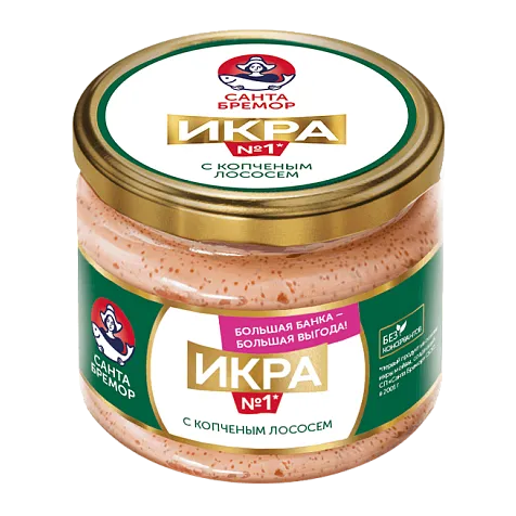 Икра Санта Бремор деликатесная с копченым лососем 270г