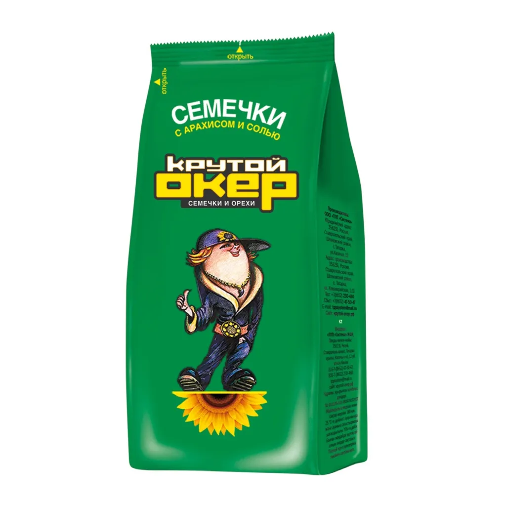 Семечки Крутой Окер с солью и арахисом 150г