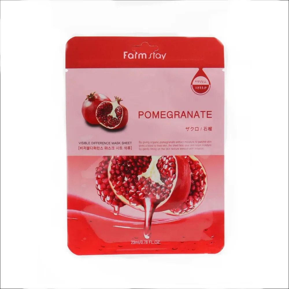 Маска тканевая для лица Farm Stay с гранатом и леп роз Корея