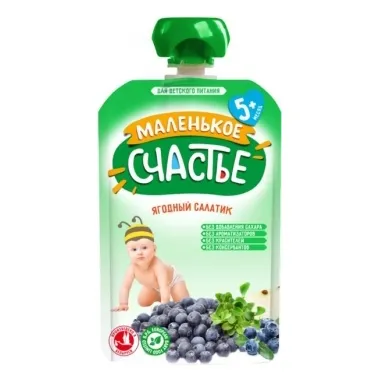 Пюре Маленькое счастье пак Ягодный салатик 85г