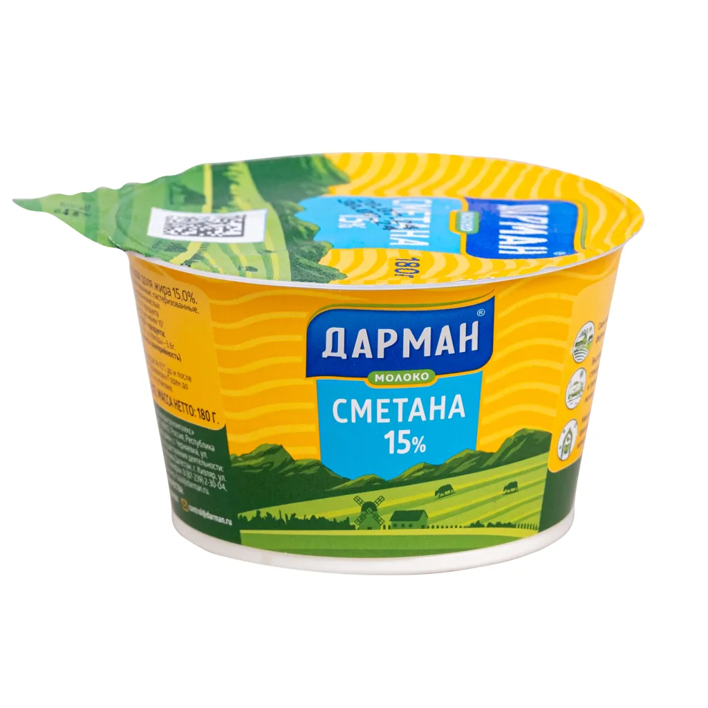 Сметана Дарман 15% 180г