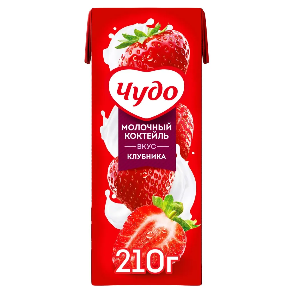 Коктейль молочный Чудо 2% тетра/пак 0,2л Клубника