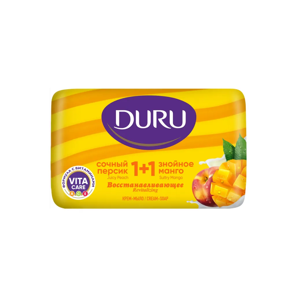 Крем-мыло DURU 1+1 Персик-Манго 80г
