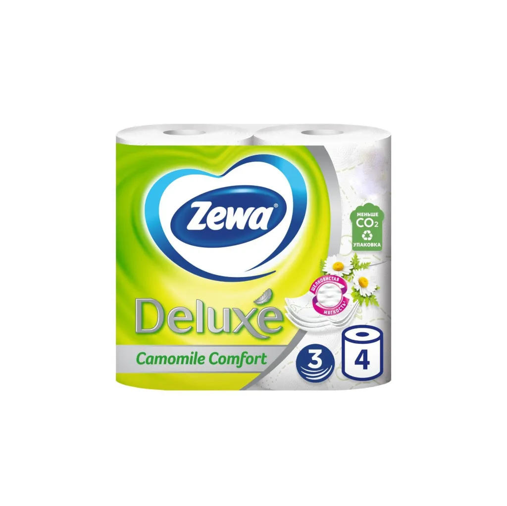 Туалетная бумага Zewa Deluxe Ромашка 3сл.-4шт.