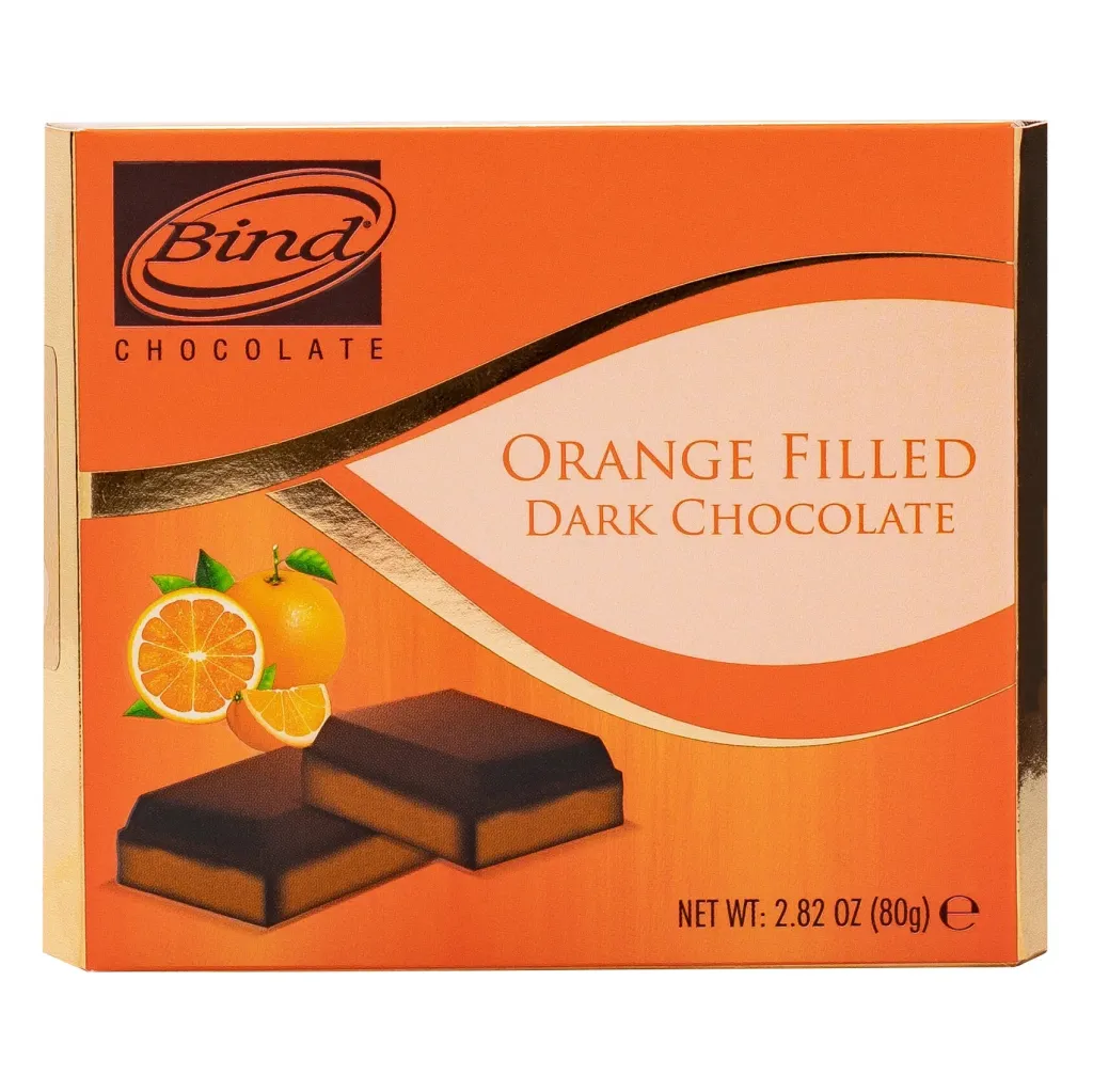Шоколад Bind горький с апельсиновым ганашем 80г