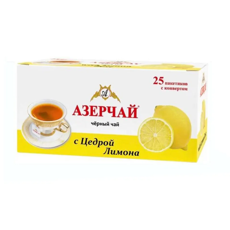 Чай Азерчай черный Лимон 25пак 100г
