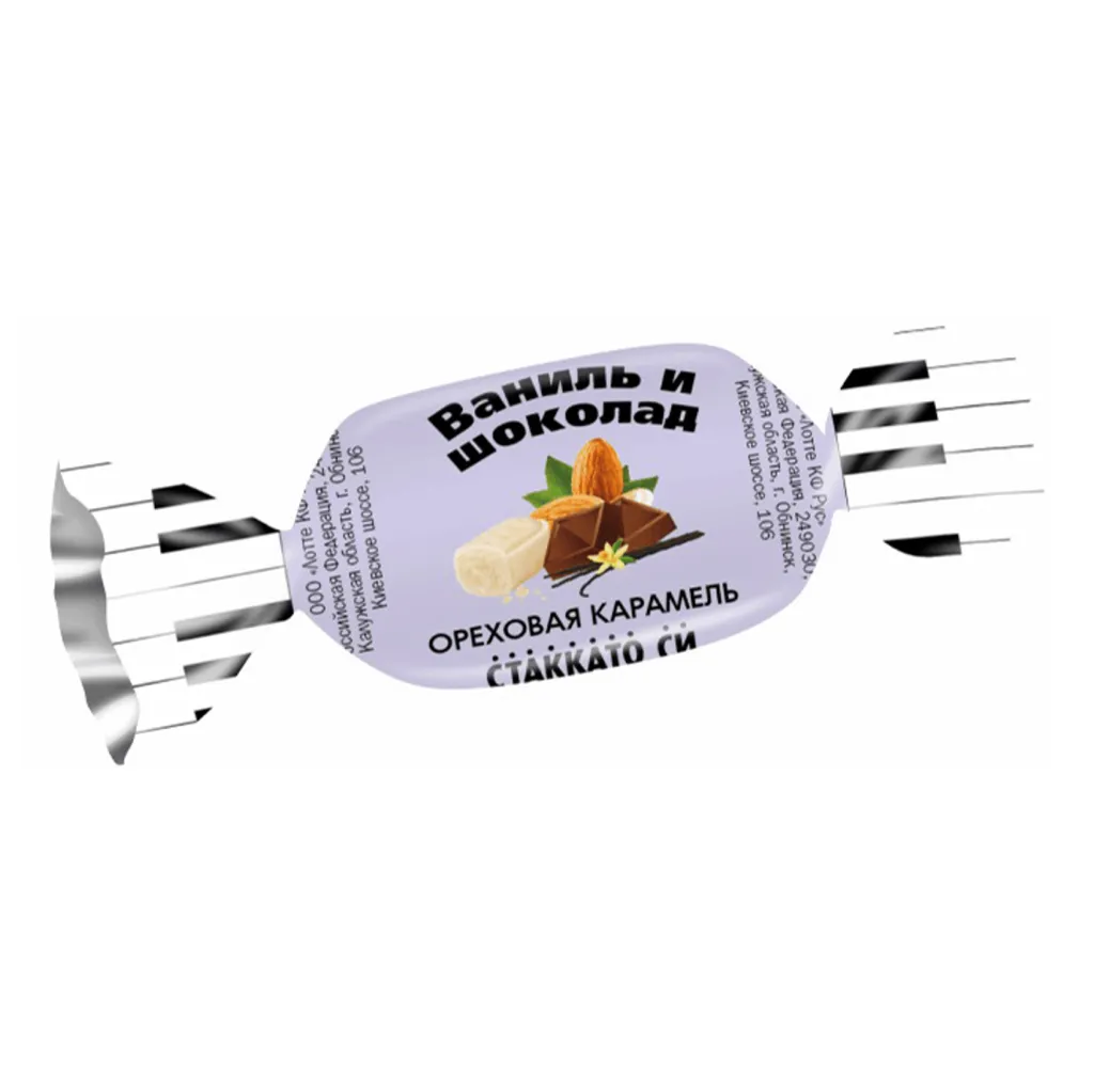 Конфеты карам Lotte Ваниль и шоколад