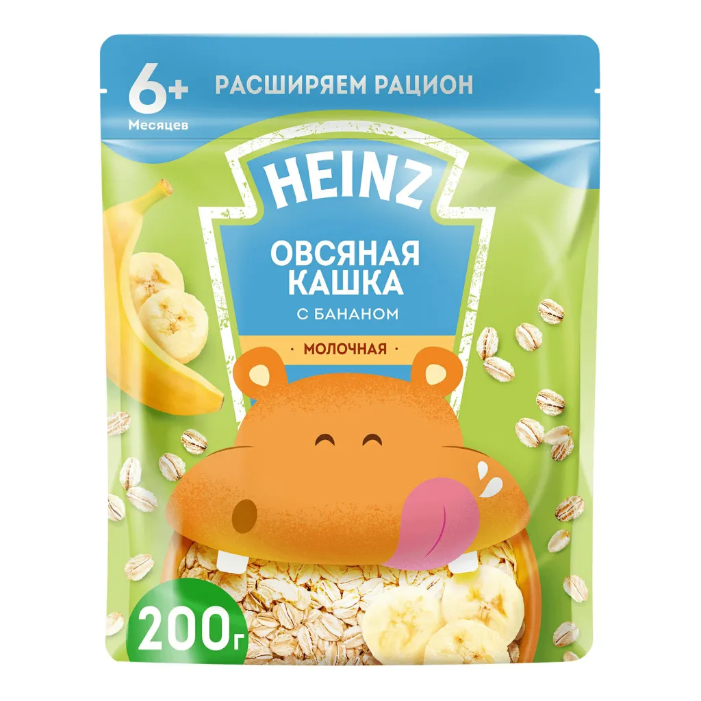 Каша Heinz молочная Овсяная с бананом Омега 3 200г
