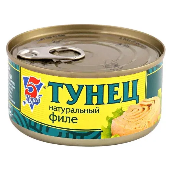Тунец 5 Морей филе натуральный 185г