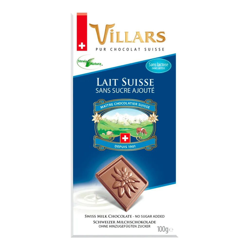 Шоколад Villars молочный без сахара 100г