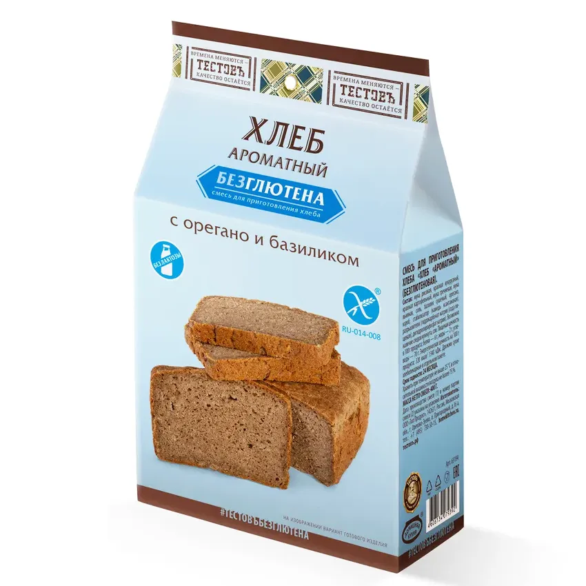 Хлеб Тестовъ Ароматный без глютена Смесь для приг 400г
