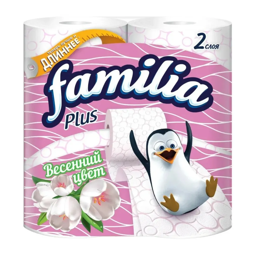 Туалетная бумага Familia Plus 2сл 4рул Весенний цвет