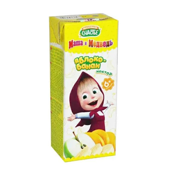 Нектар Маленькое счастье Маши и Медведь Яблоко Банан 0,2л