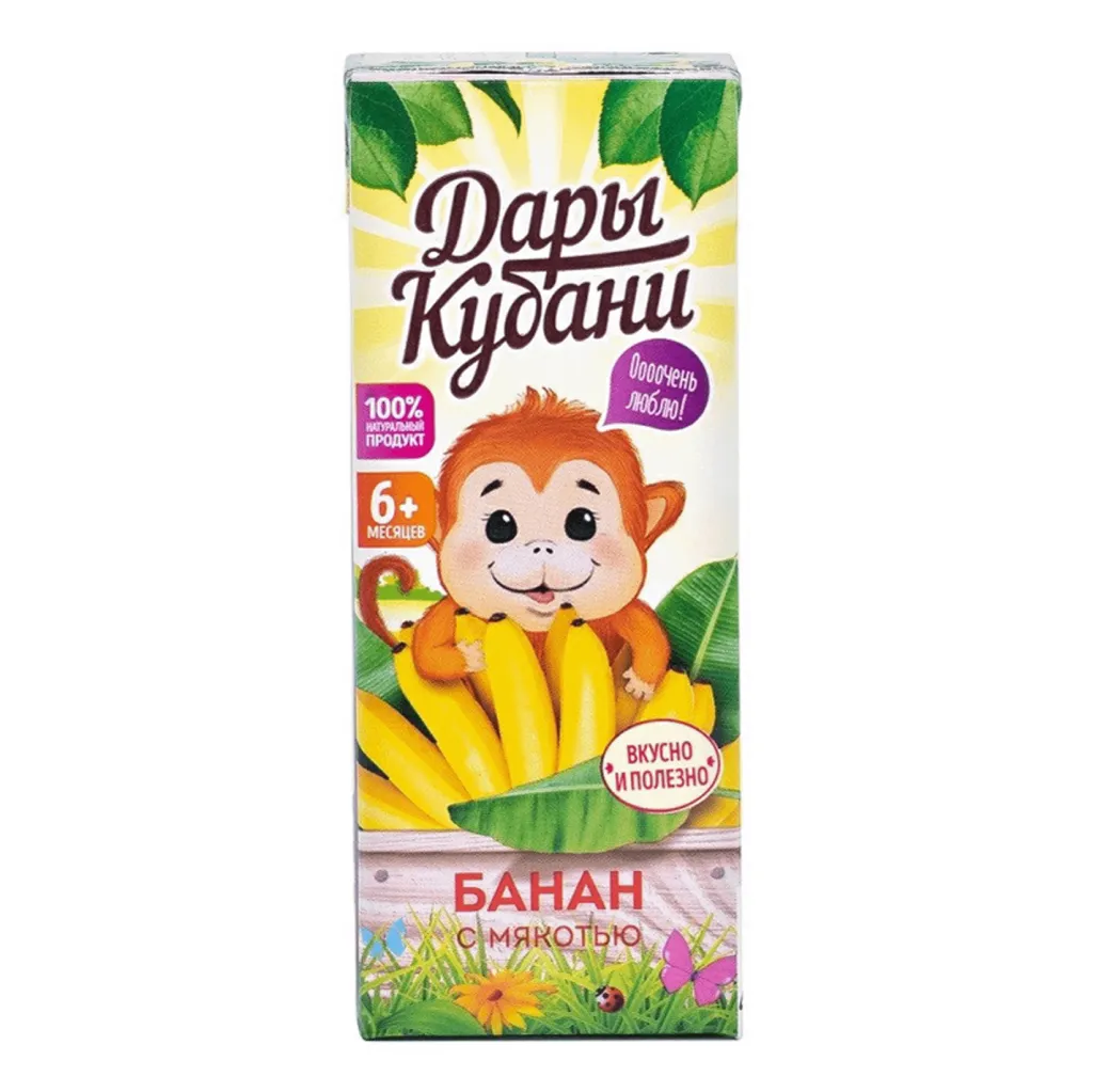 Нектар Дары Кубани Банан с мякотью 0,2л