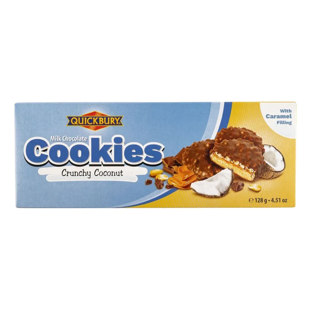 Печенье Квикбери кокос молочный шоколад 128г