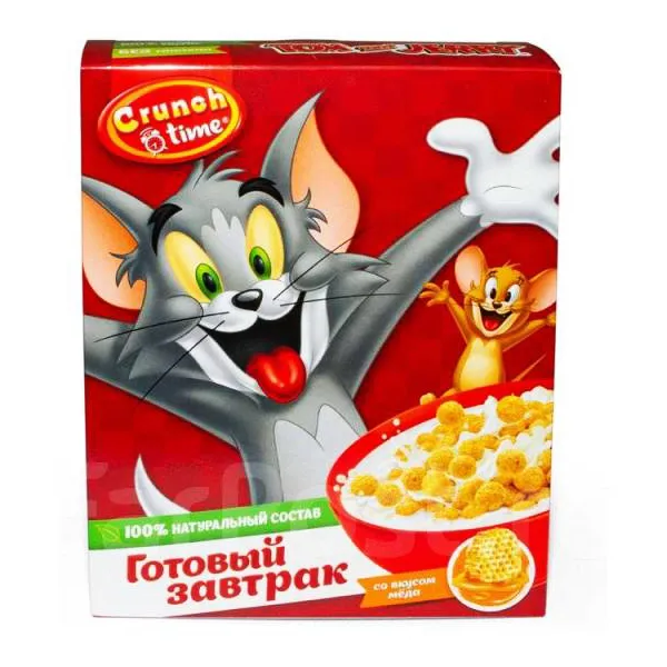 Готовый завтрак Crunch time Том и Джери шарики с медом 170г