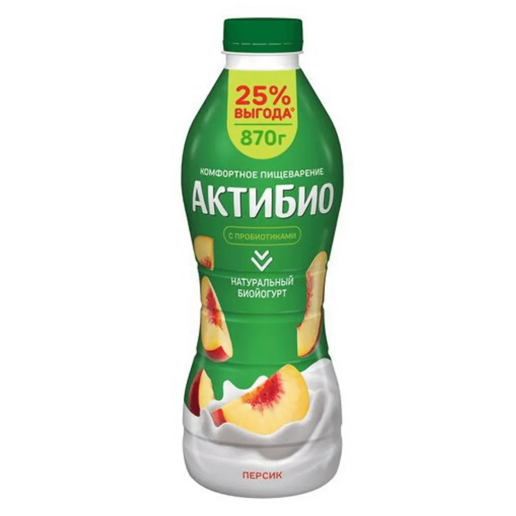 Йогурт Актибио питьев Персик 870г