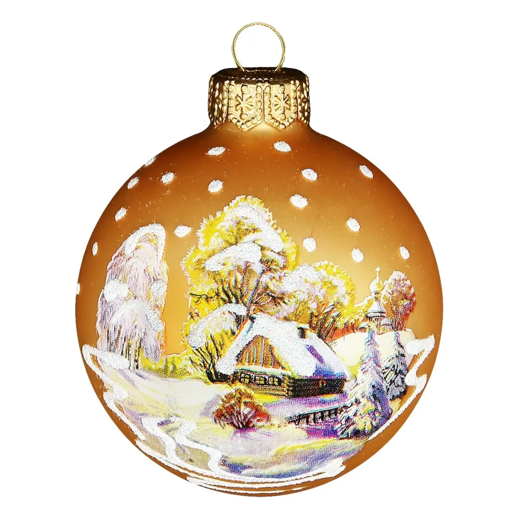 Шар ёлочный 6,5см Русская зима 3 стекло 214191
