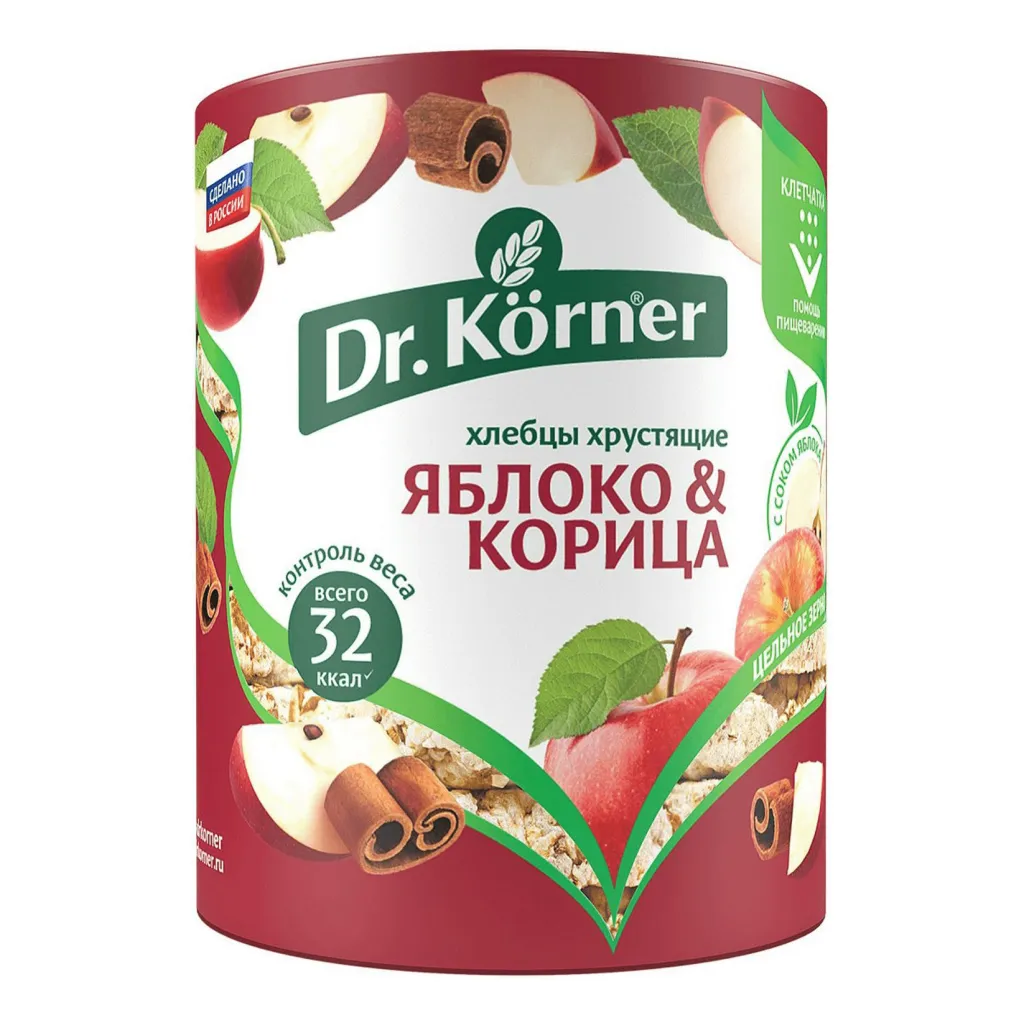 Хлебцы Dr.Korner Злаковый коктейль яблоко корица 100г