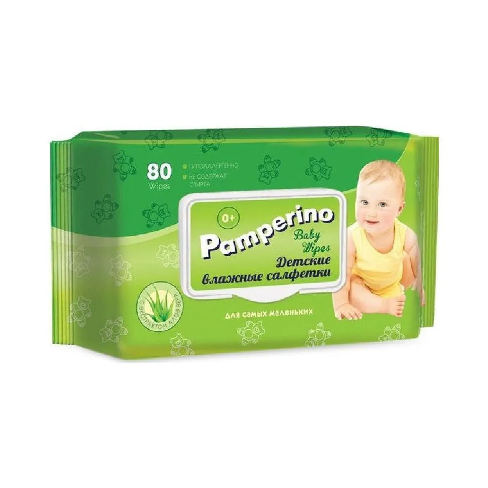 Салфетки влажные Pamperino детские с клапаном 80шт