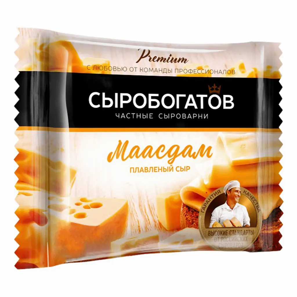 Сыр плавленный Сыробогатов Маасдам 50%  слайсы 130г