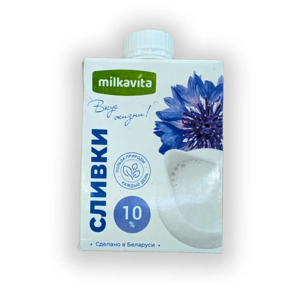 Сливки Milkavita 10% 500г