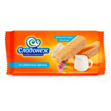 Вафли Сладонеж со сливочным кремом 170г
