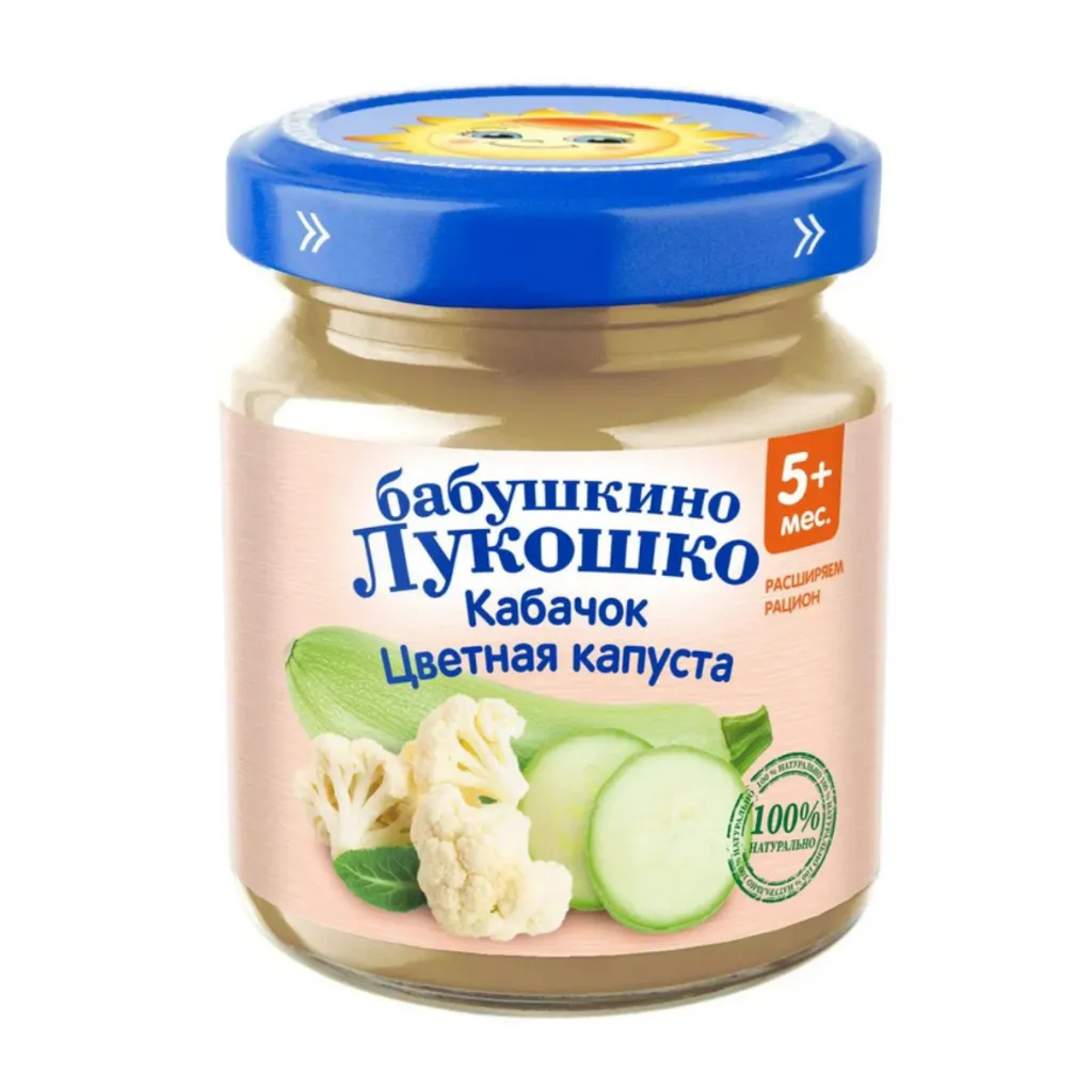 Пюре Бабушкино лукошко Кабачок-цветная капуста 100г