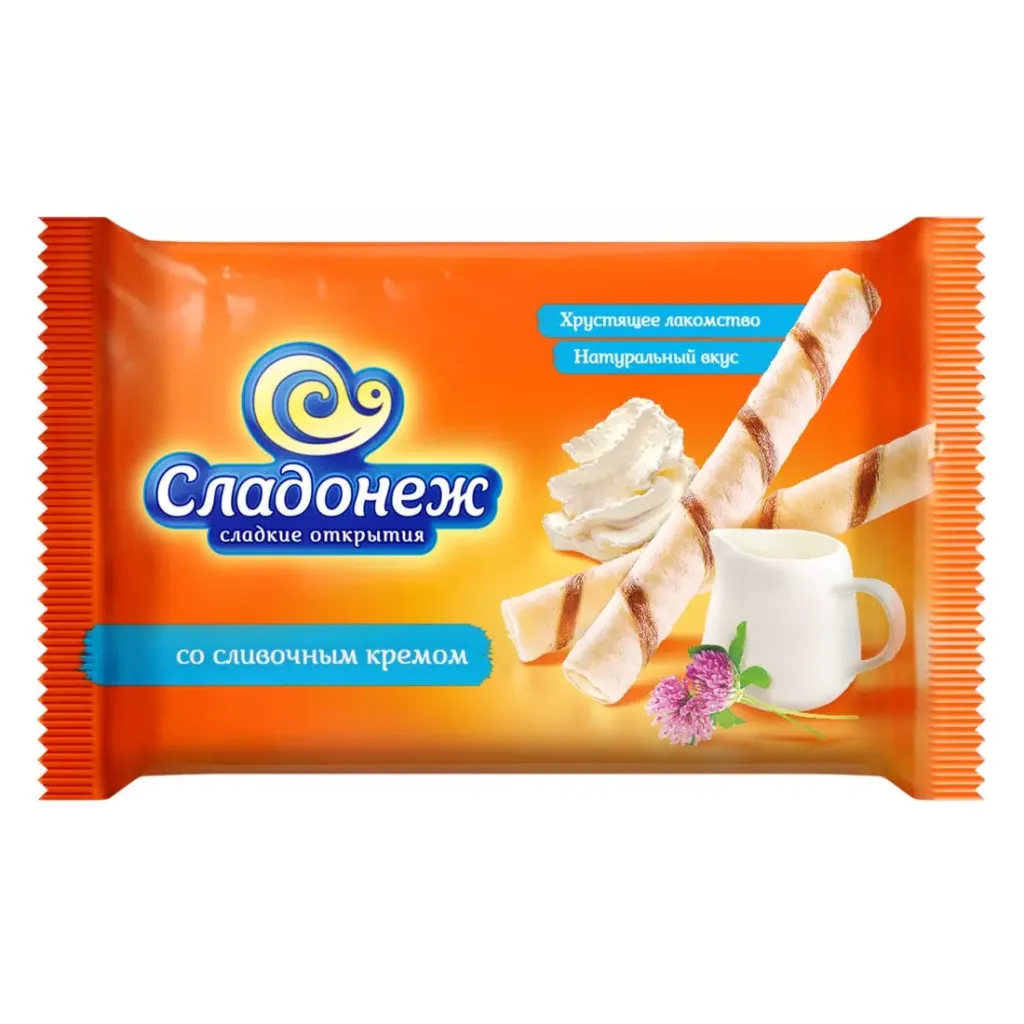 Вафельные трубочки Сладонеж со сливочным кремом 175г