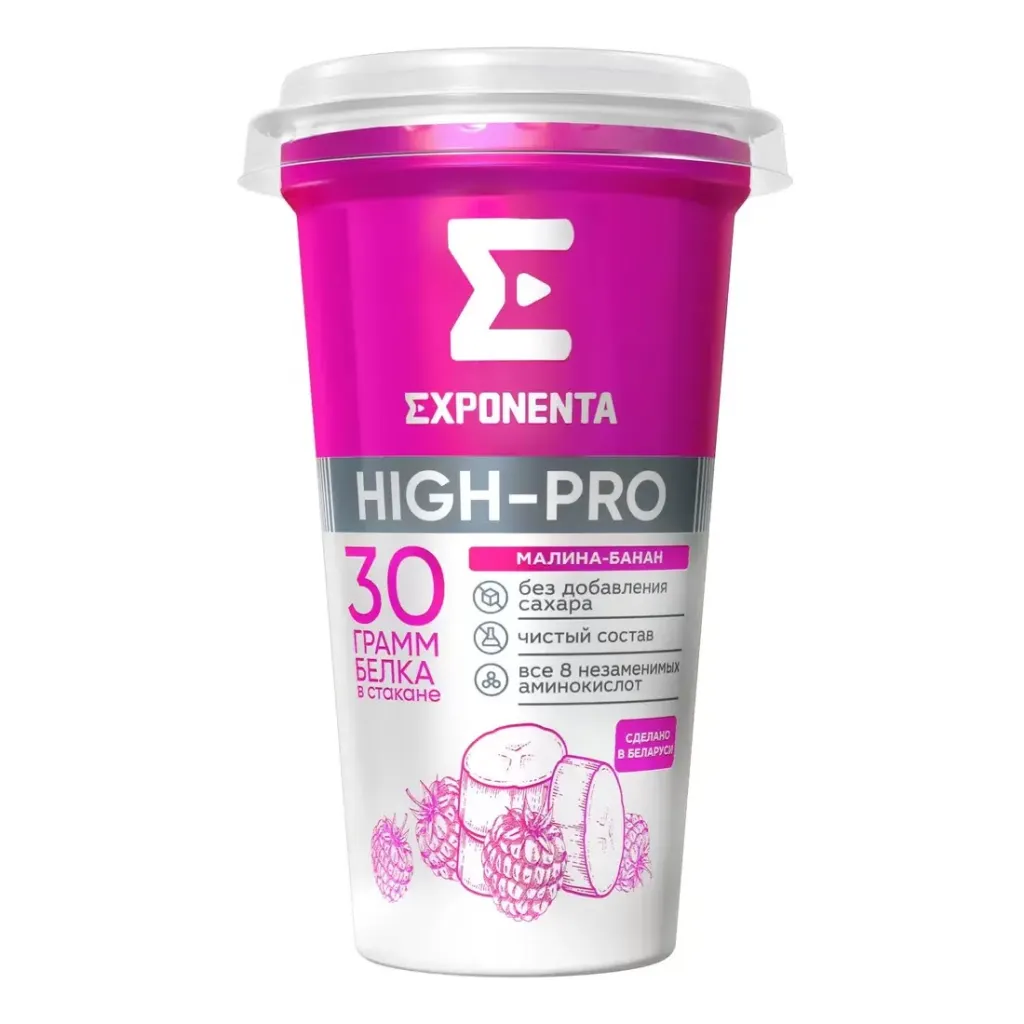Напиток Exponenta High-pro обезжиренный малина банан 250г