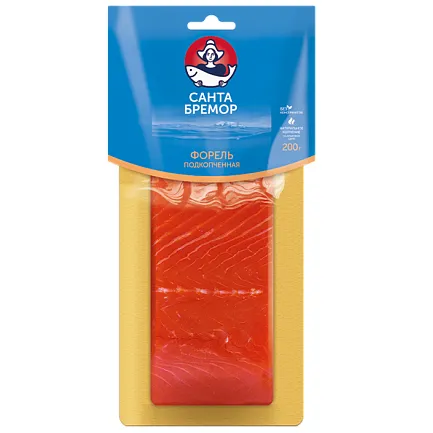 Форель Санта Бремор подкопченная филе кусок 200г