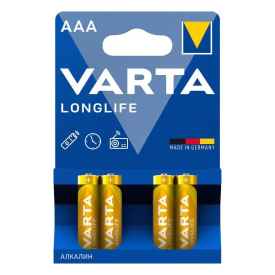 Батарейка Varta Longlife ААА 4шт золотые 40