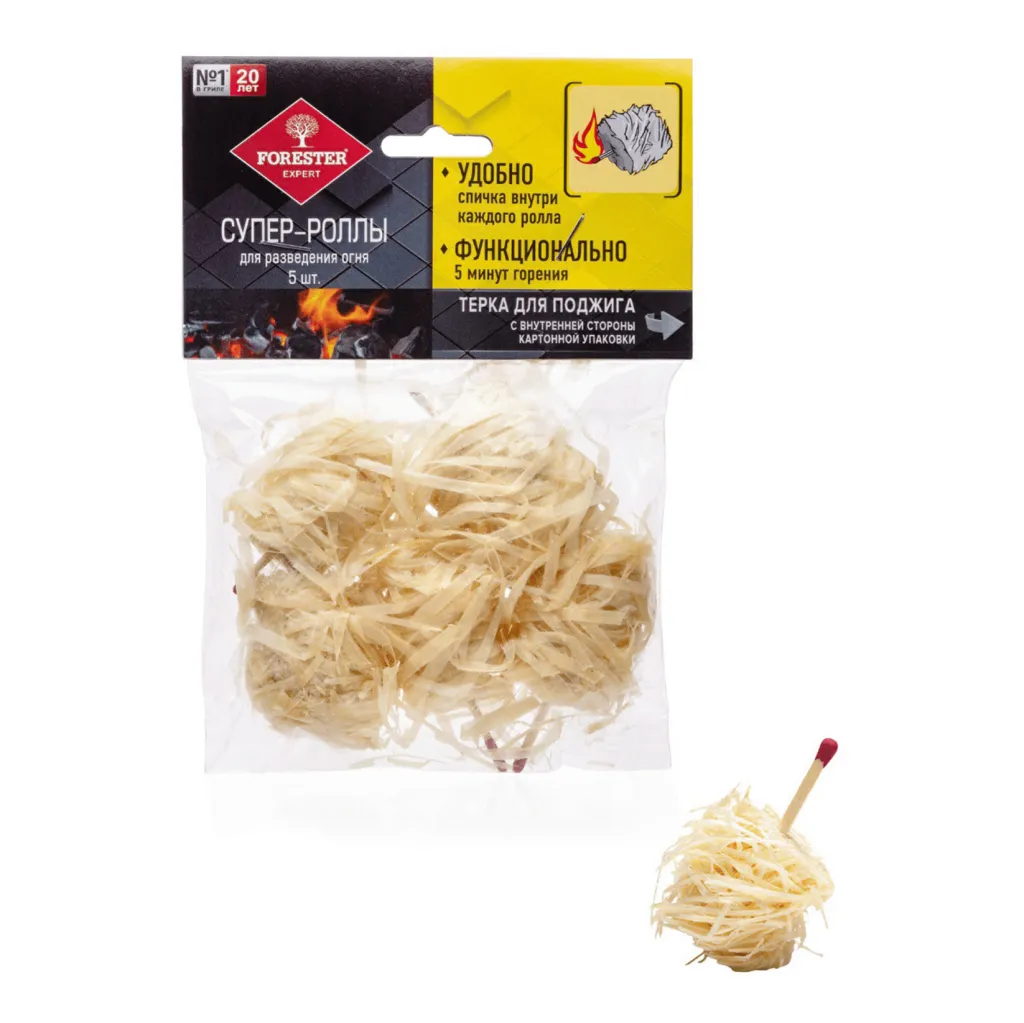 Роллы-Супер 5шт для разведения огня Forester 24