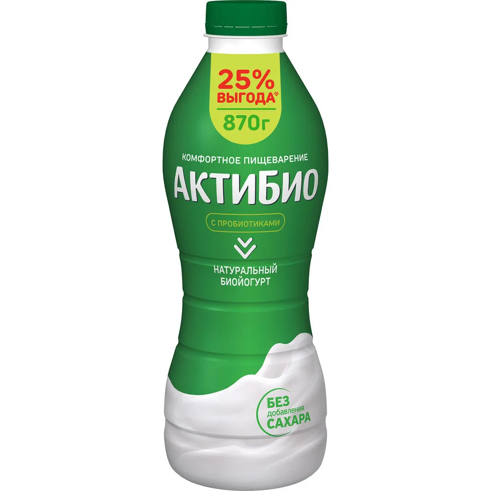 Йогурт Актибио питьевой Натуральный 870г