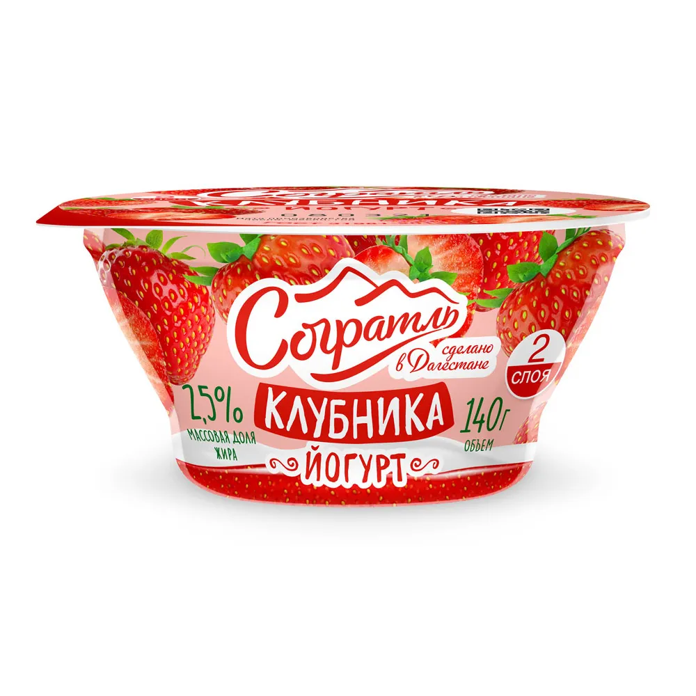 Йогурт Согратль Клубника 2.5% 140г