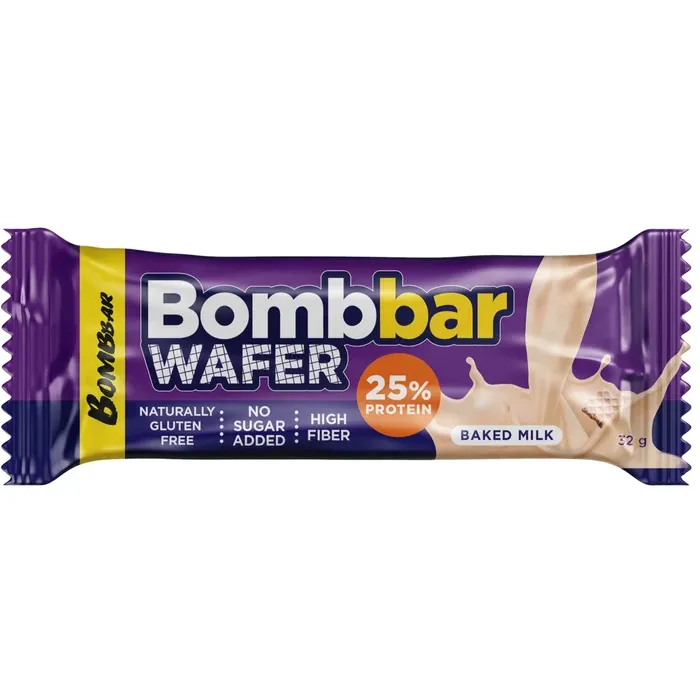Батончик вафельный Bombbar с молоч орех пастой Топленое молоко 32г