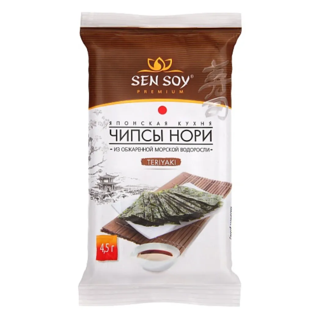 Чипсы Нори  Sen Soy Teriyaki из морской капусты 4.5г